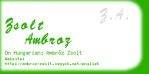 zsolt ambroz business card