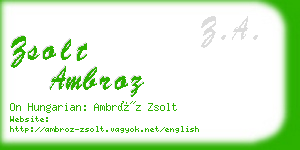 zsolt ambroz business card